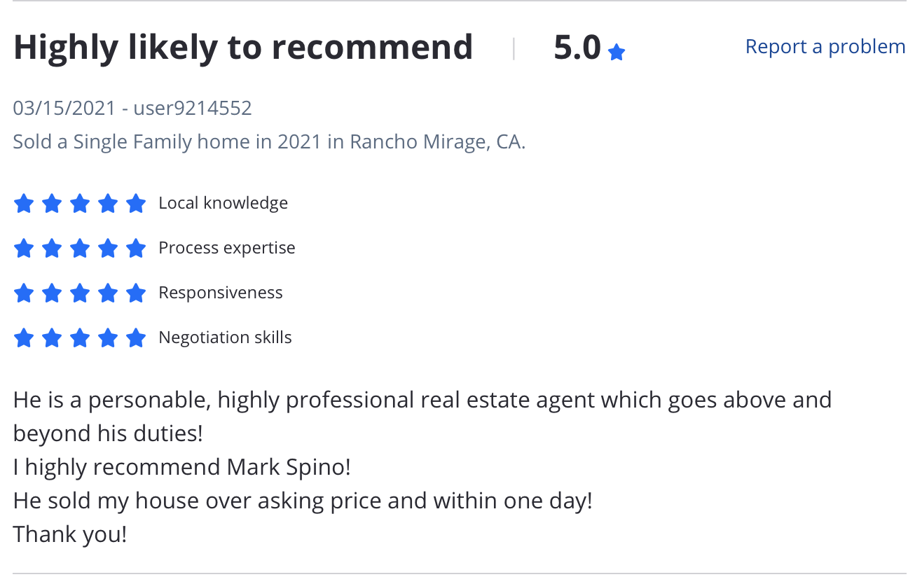 He is a personable, highly professional real estate agent which goes above and beyond his duties! I highly recommend Mark Spino!  He sold my house over asking price and within one day! Thank you!